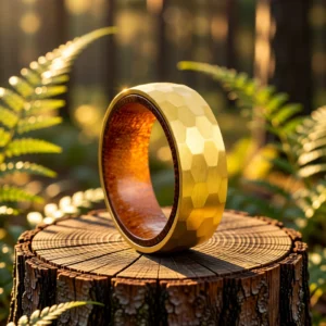 Bague Astra Bois finition Or en situation
