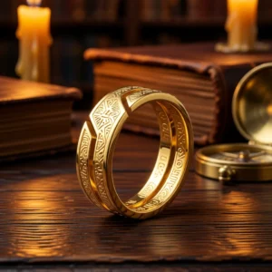 Bague Obscura finition Or en situation