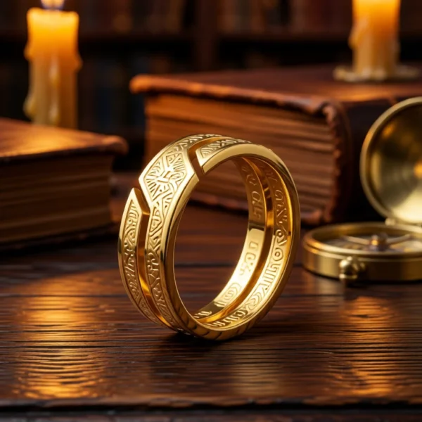 Bague Obscura finition Or en situation