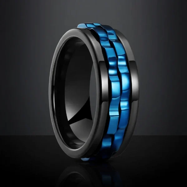 Bague SteelFlow – Anneau Rotatif Chaîne Cubaine Anti-Stress, Acier Inoxydable 8mm Bague SteelFlow – Anneau Rotatif Chaîne Cubaine Anti-Stress, Acier Inoxydable 8mm
