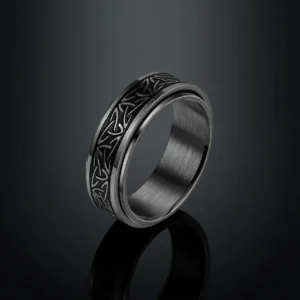 Fenrir – Bague celtique rotative anti-stress en acier inoxydable 8mm