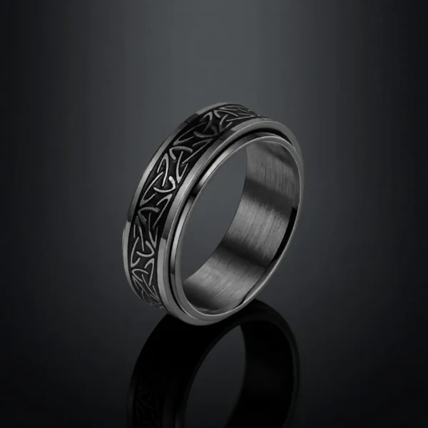 Fenrir – Bague celtique rotative anti-stress en acier inoxydable 8mm