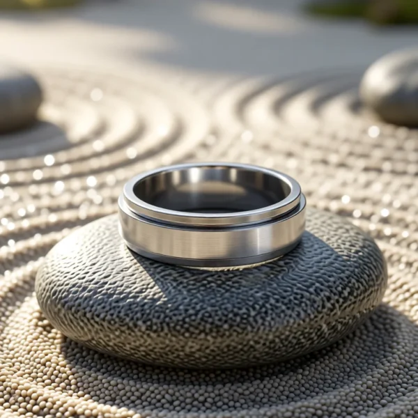 Bague Spin Classic finition 6 mm argenté en situation