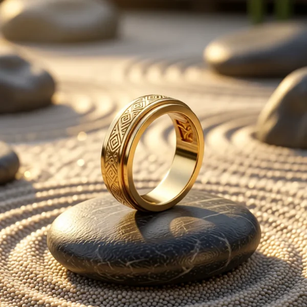 Bague Spin Classic finition 6 mm doré en situation