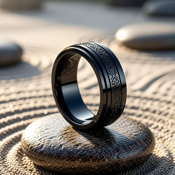 Bague Spin Classic finition 8 mm noir en situation