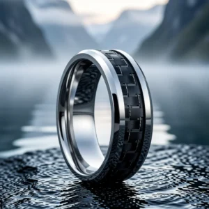 Bague Carbonis finition Argent en situation