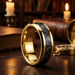 Bague Carbonis finition Or en situation