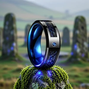 Bague Draconis Gemma finition Cobalt en situation