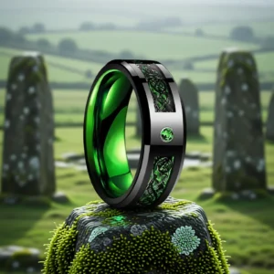 Draconis Gemma – Vert Bague Draconis Gemma finition Vert en situation