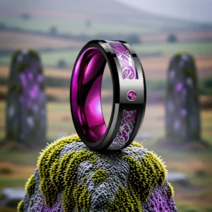 Draconis Gemma – Violet Bague Draconis Gemma finition Violet en situation