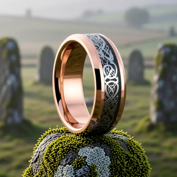 Bague Draconis Aurum finition Or Rose en situation