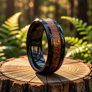 Bague Koa Lux finition Onyx en situation