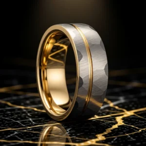 Malleus – Argent / Or Bague Malleus finition Argent / Or en situation