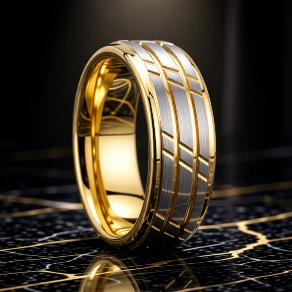 Malleus – Or / Argent Bague Malleus finition Or / Argent en situation