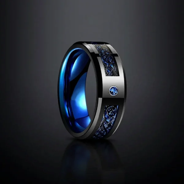 Draconis Gemma – Bague dragon celtique sertie d’une pierre 8mm Draconis Gemma – Bague dragon celtique sertie d’une pierre 8mm