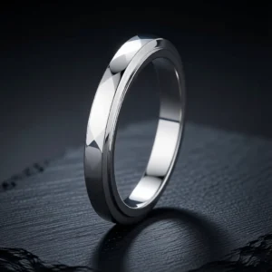 Facette – Bague rotative fine à facettes 3mm en acier inoxydable – f3 Facette – Bague rotative fine à facettes 3mm en acier inoxydable – Argent