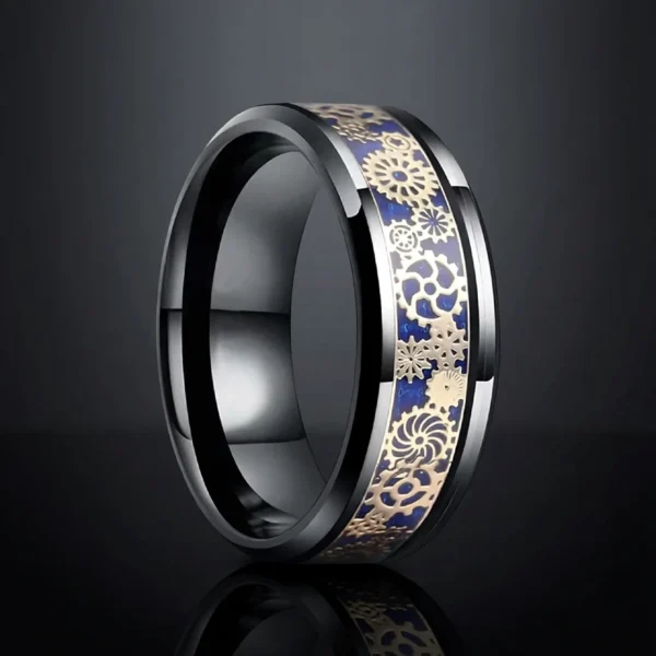 Machina – Bague homme rouages mécaniques en acier inoxydable 8mm