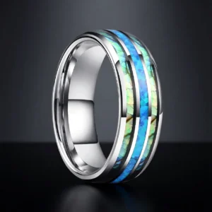 Maris – Bague homme incrustation nacrée 8mm