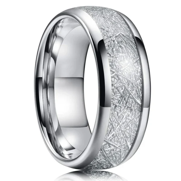 Meteora – Bague homme effet météorite 8mm – Argent