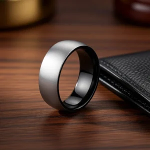 Polaris – Bague homme titane brossé, intérieur coloré